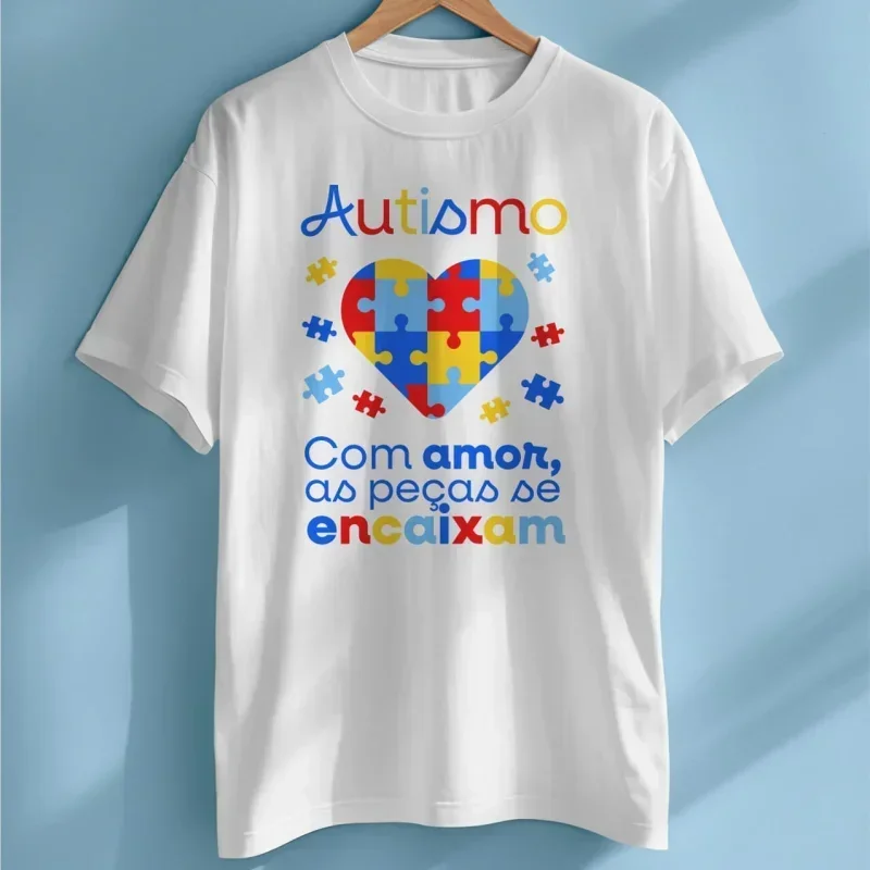 Camiseta Autismo Coração Com Amor