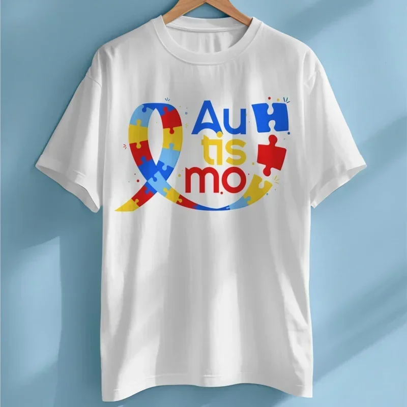 Camiseta Autismo Laço com Peças