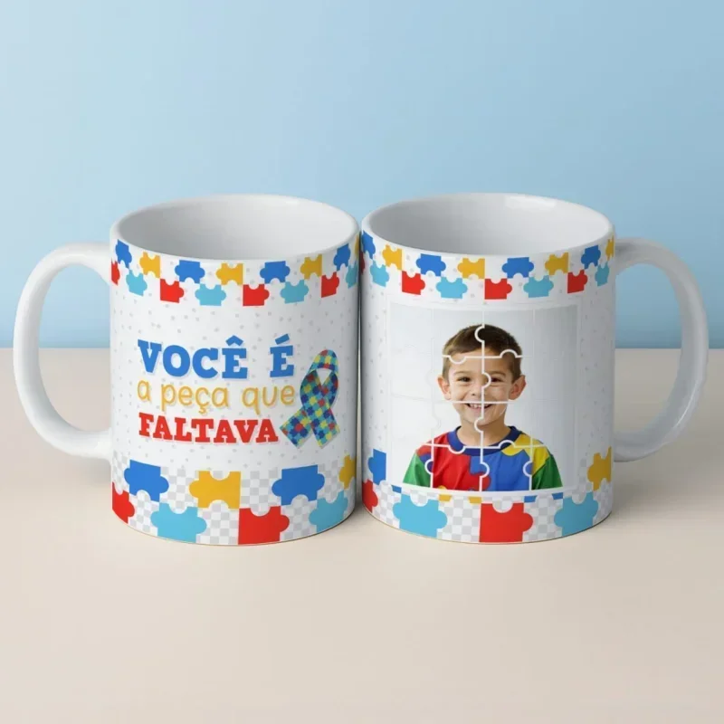 Caneca Autismo Peça que Faltava Foto